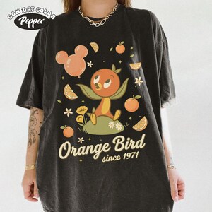 Vintage Disney Orange Fågelskjorta, Epcot Flower and Garden Festival 2026 T-shirt, Retro Walt Disney World Citrus Bird-skjortor, Disneyland-resa Pepper/Dark Heather