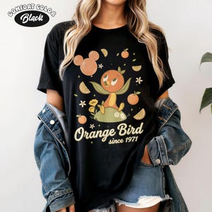 Vintage Disney Orange Fågelskjorta, Epcot Flower and Garden Festival 2026 T-shirt, Retro Walt Disney World Citrus Bird-skjortor, Disneyland-resa Black
