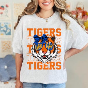 Tigers School Maskottchen PNG, Tigers Bogen Shirt, Team Maskottchen Png, Tigers Team Png, Spieltag Png, Tiger Fan Png, Tigers Spirit Png, Tiger Team Png