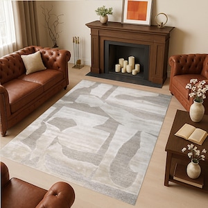 Beige Paisley Area Rug: Elegant Transitional Kilim Style, Non-Slip Velvet, Beiga Area Rug, Beige Rug, Custom Rug Carpet