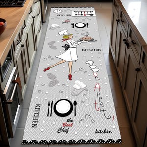 Kitchen Runner Rug, Custom Kitchen Decor, Long Kitchen Mat, Decorative Kitchen Rug, Cooking, Kitchen Rug, Modern Kitchen Mat, Non-Slip Rug,