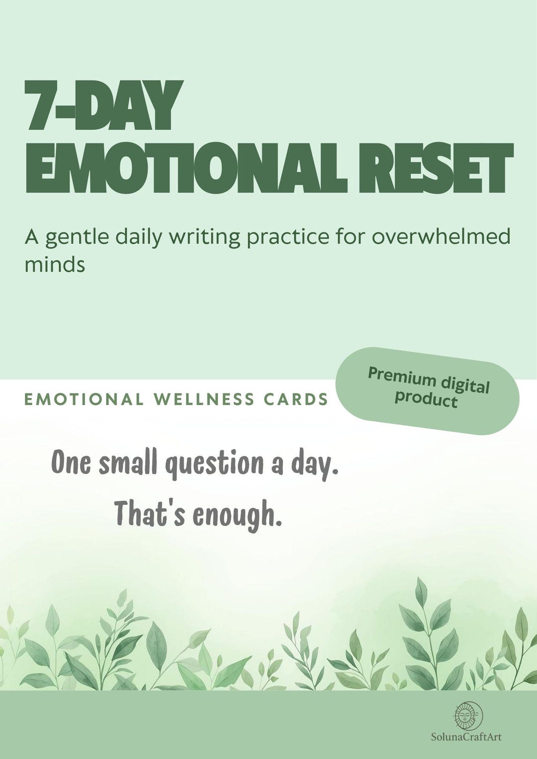 7 Day Emotional Reset Cards | Gentle Feelings Journal Pages | Printable ...