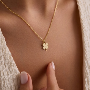 Personalized Four Leaf Clover Necklace: Sterling Silver Lucky Charm