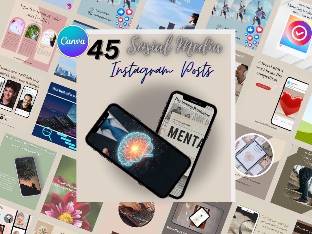 Social Media Canva Templates – 1080x1080px Editable Instagram Posts - Etsy