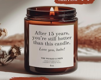 15th Wedding Anniversary Candle – Scented & Personalized Crystal Anniversary Gift