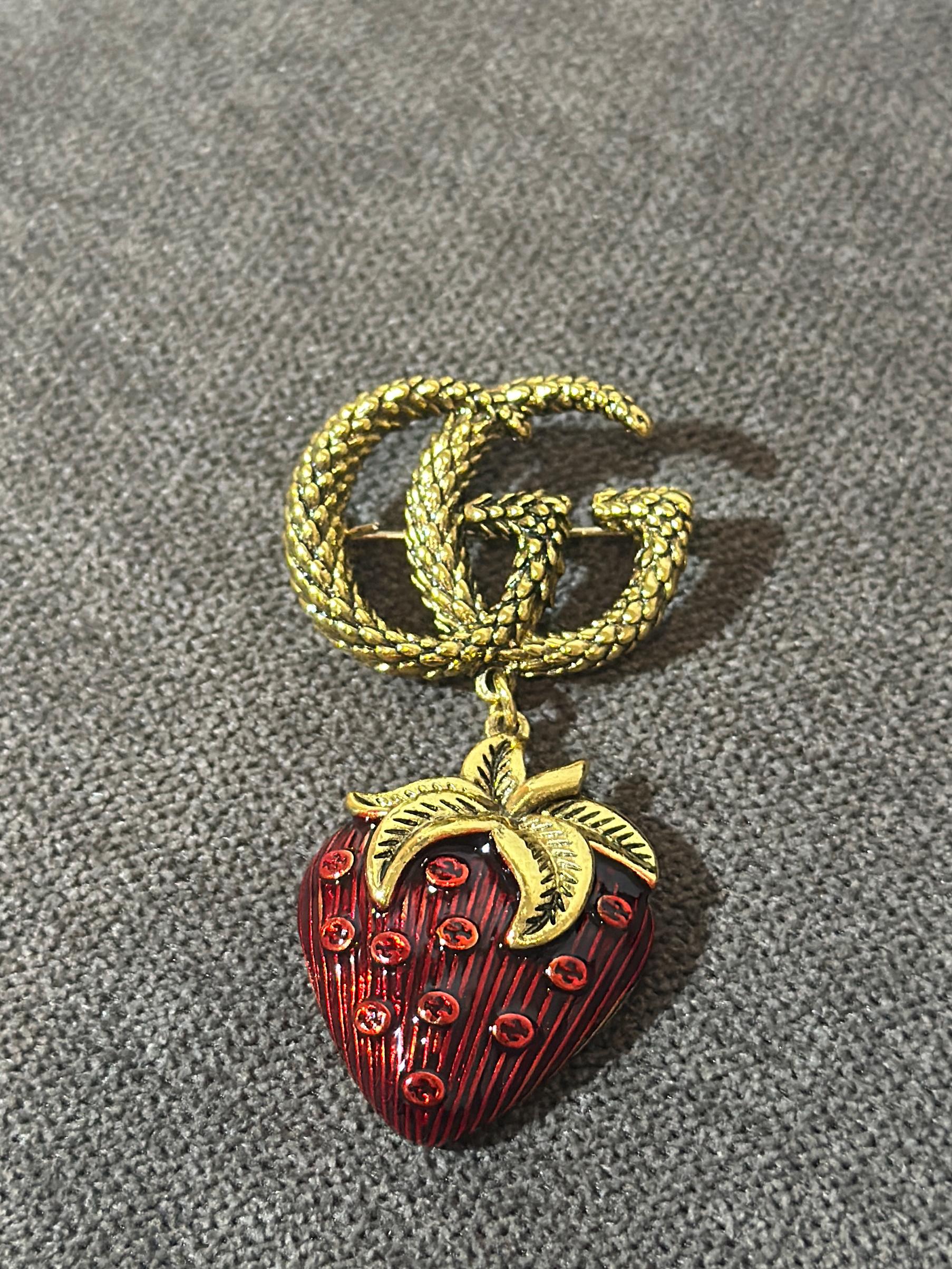 Gucci Strawberry Brooch - Etsy