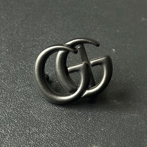 Vintage Gucci VTG Black GG Monogram Reversible Black Belt Buckle 3cm 1.15&quot;