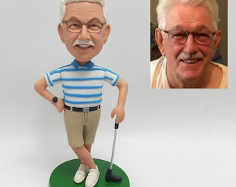 Personalisierte Golfer Bobblehead - Dad & Boss Urlaubsfigur