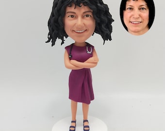 Benutzerdefinierte Mom Bobblehead vom Foto - Personalisierte stilvolle Frau FigurineFigurine