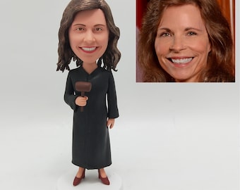 Benutzerdefinierte Richter Bobblehead vom Foto - personalisiertes Ruhestandsgeschenk für Rechtsanwälte, persönliches Andenken