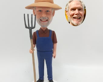 Personalisierte Farmer Dad Figur vom Foto - Personalisierte Arbeiter Figur Geschenk