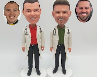 Individuell angefertigte Doktor Bobbleheads vom Foto - Personalisiertes medizinisches Andenken an den Ruhestand