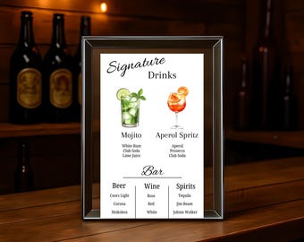 Plantilla personalizable de menú de bar y bebidas de autor