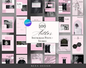 Autor Instagram Templates: Pinke Posts & Stories (Canva)