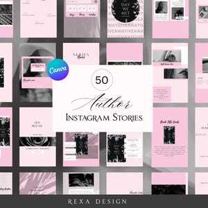 50 Pink Author Instagram Story Templates | Canva Templates for Writers