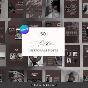 50 Brown Author Instagram Templates | Writing, Books, Character Building, Reader Engagement