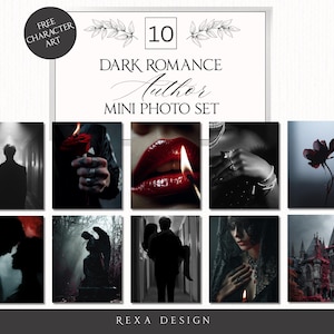Dark Romance Photo Pack | 10 Images + 4 Character Art | Gothic Author Branding | Book Moodboard