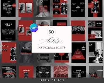 50 Red Autor Instagram Post Vorlagen | Schreiben, Bücher, Charakter Gebäude, Leser Engagement
