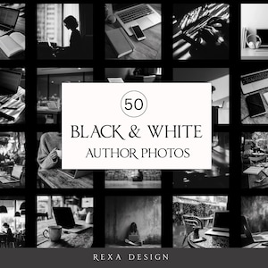 Black & White Author Book Images Writer (50) (Digital Download)