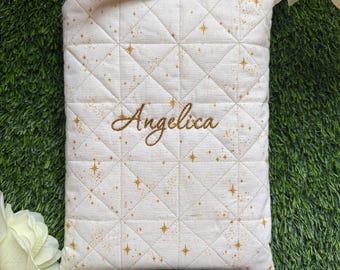 Embroidered Book Sleeve - With Bow Tie