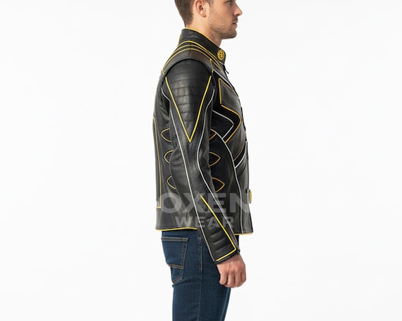 X-men Wolverine Men's Leather Jacket – Black Biker Cosplay, Hugh