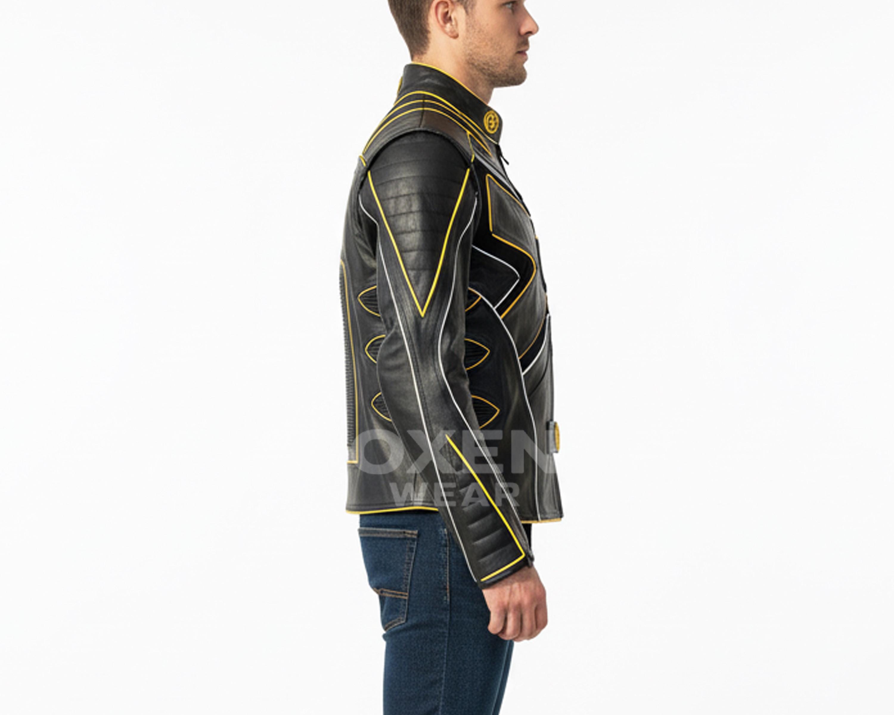X-men Wolverine Men's Leather Jacket – Black Biker Cosplay, Hugh