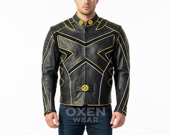 X-men Wolverine Men's Leather Jacket – Black Biker Cosplay, Hugh