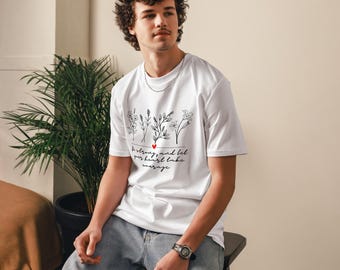 Camiseta de algodón orgánico "Sé fuerte y valiente"