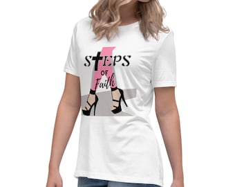 Camiseta cristiana Pasos de Fe, corte holgado
