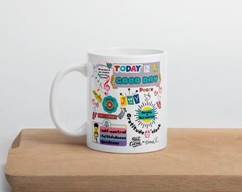 Taza con mensaje positivo, Hoy es un buen día, Regalo para amigos