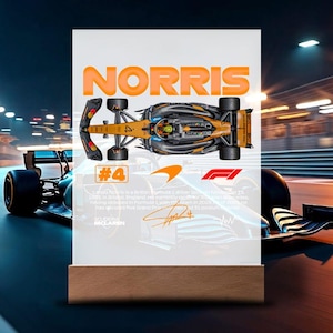 Led acrylic plaque - formula 1 - norris l