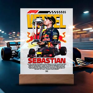 Led acrylic plaque - formula 1 - vettel