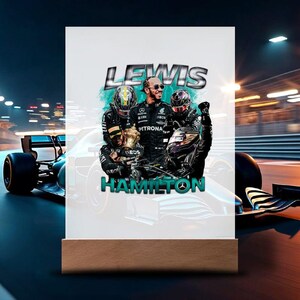 Led acrylic plaque - formula 1 - lewis ham
