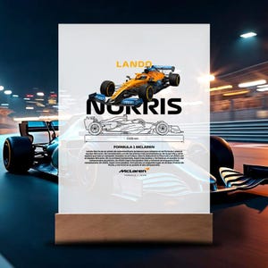 Led acrylic plaque - formula 1 - lando norris ()