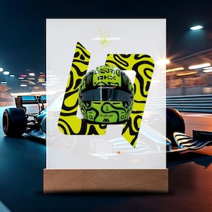 Led acrylic plaque - formula 1 - lando norris tr