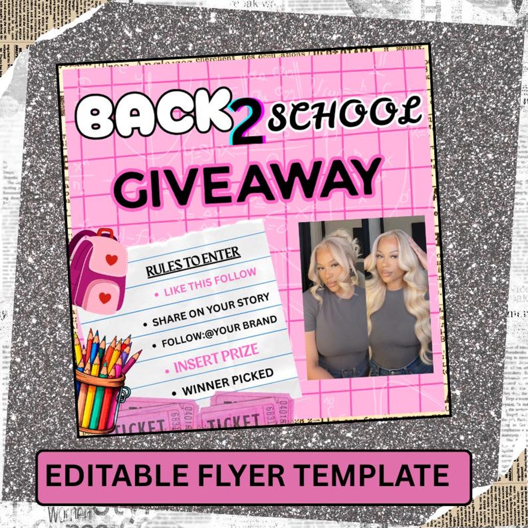 Back to School Raffle Flyer Template: Customizable August Giveaway ...