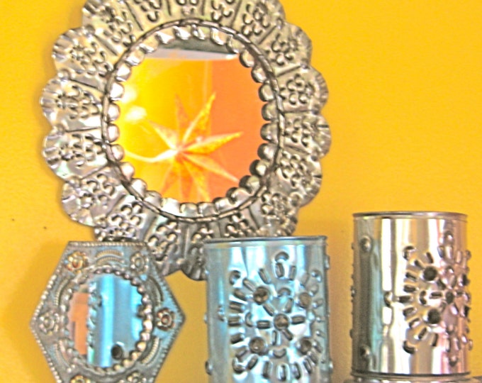 Take 20 off Mexican Punched Tin Frame Mirrors & Votives Etsy