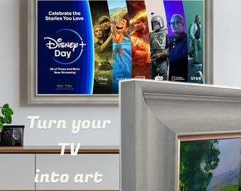Lenora Graphite TV Frame – Universal Quality Tv Frame for Sony, Samsung The Frame, TCL, Hisense, LG, Vizio, Panasonic & any Tv Brand