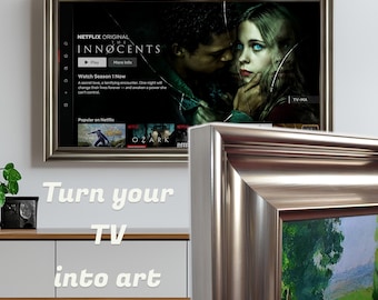 Lenora Gunmetal Silver TV Frame – Universal Quality Tv Frame for Sony, Samsung The Frame, TCL, Hisense, LG, Vizio, Panasonic & any Tv Brand