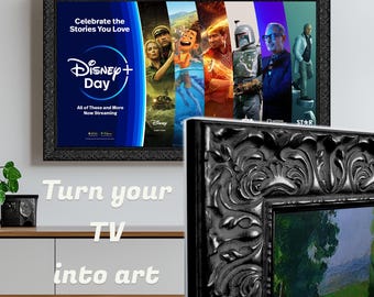 Verity Ornate Black TV Frame – Universal Quality Tv Frame for Sony, Samsung The Frame, TCL, Hisense, LG, Vizio, Panasonic & any Tv Brand