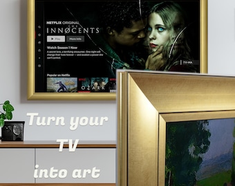 Polly Gold TV Frame – Universal Quality Tv Frame for Sony, Samsung The Frame, TCL, Hisense, LG, Vizio, Panasonic & any Tv Brand