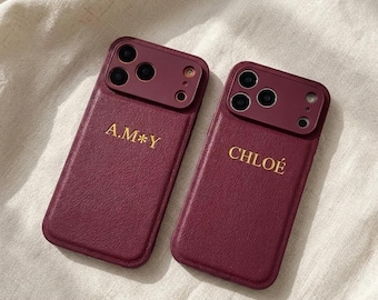Custom Leather iPhone Case · 3D Engraved Personalized Phone Case · iPhone 17 16 15 14 13 Pro Max Plus Air