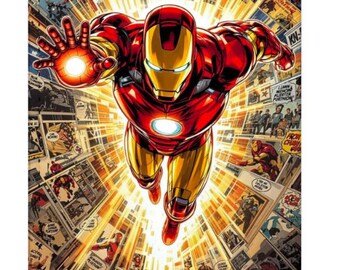 IRON MAN ID Badge Holder Card Holder Costum  with Comics Background