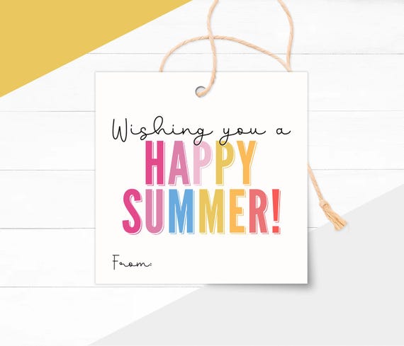 Happy Summer Gift Tags Printable, End of School Favor Label, Teacher Appreciation Treat Tag (Instant Download)