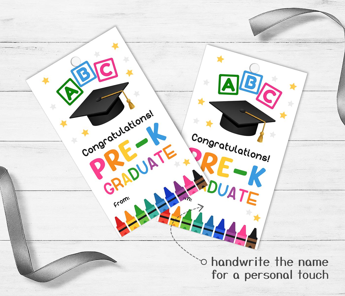 Pre K Graduation Gift Tags Printable, Preschool Congrats Grad Favor ...