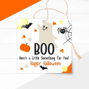 Halloween Treat Tag: Printable BOO! Ghost, Bat, Pumpkin Gift Label (Instant Download)
