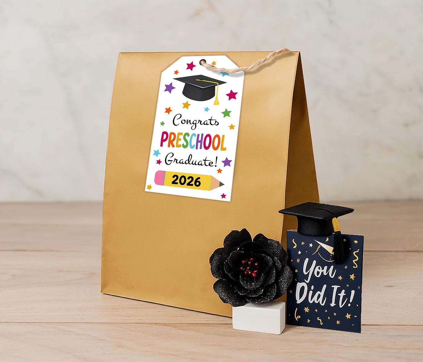 Preschool Graduation Tags Printable, Congrats Graduate Favor Label, End ...