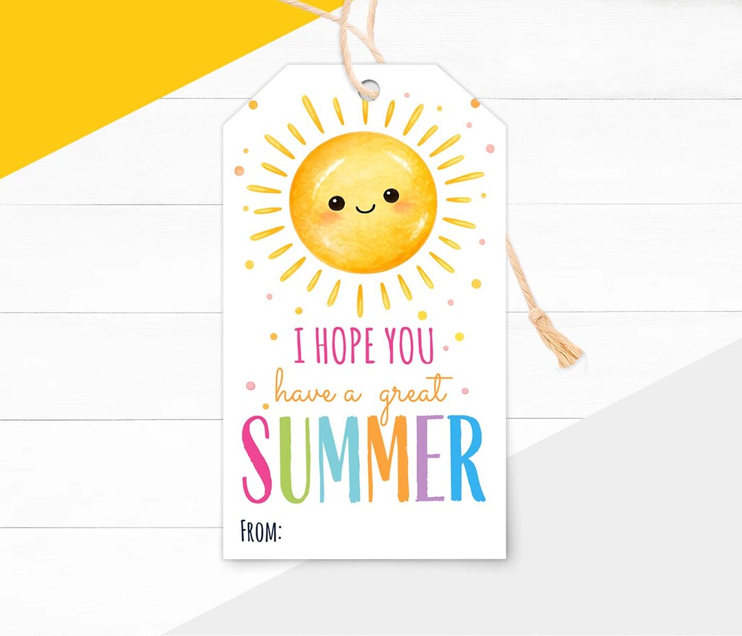 Last Day of School Gift Tags Printable, End of Year Summer Favor Label ...