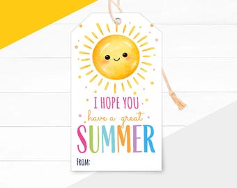 Letzter Schultag Geschenkanhänger zum ausdrucken, zum Schulanfang Sommer Etikett, Lehrer Schüler Geschenkanhänger (Instant Download)