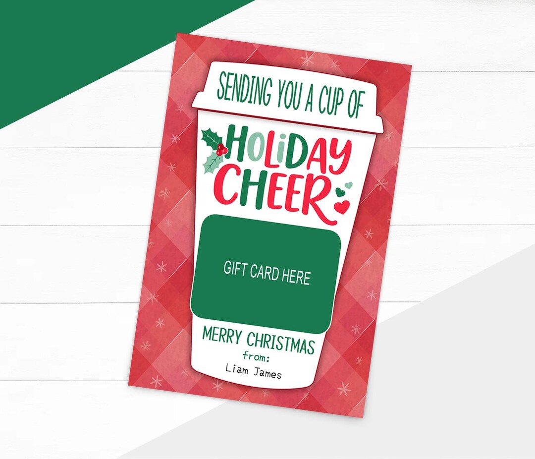 Printable Christmas Coffee Gift Card Holder: Teacher Coworker Holiday ...